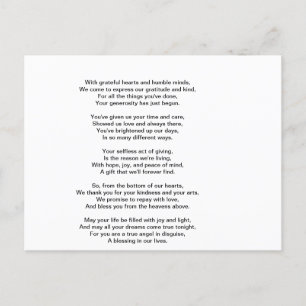 Cartão Postal Um Agradecimento Sincero