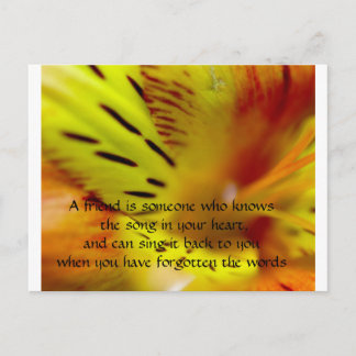 Cartão Postal Um amigo é alguém que conhece o filho...