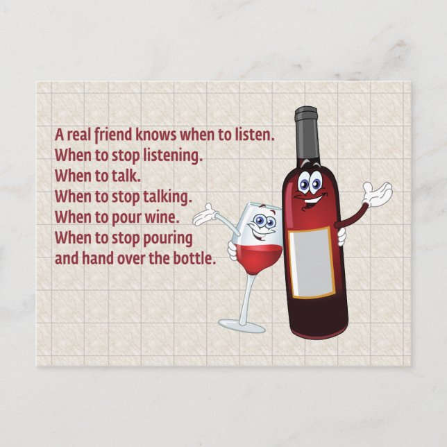 CARTÃO POSTAL "UM AMIGO SABE QUANDO ESCUTAR" (Frente)