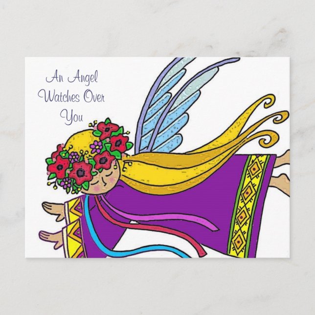 Cartão Postal Um Anjo Vigia Sobre Você (Frente)