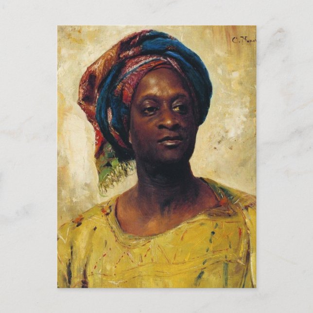Cartão Postal Um árabe em um turbante. Por Konstantin Makovsky (Frente)