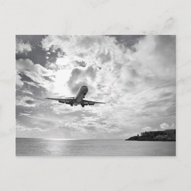 Cartão Postal Um avião entra para pousar na Princesa (Frente)