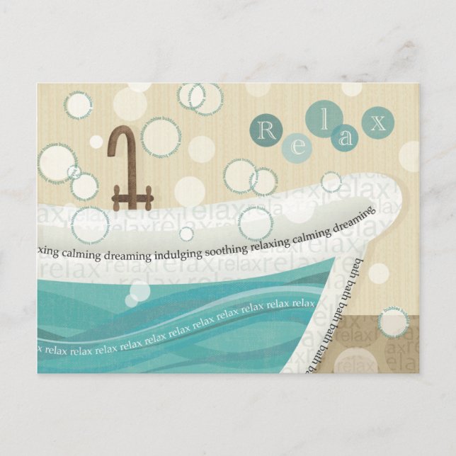 Cartão Postal Um Banho de Relaxamento (Frente)