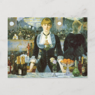 Cartão Postal Um Bar no Folies Bergere por Edouard Manet