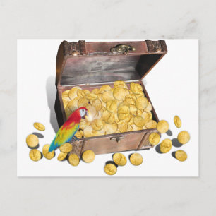 Cartão Postal Um Baú do Tesouro Pirata