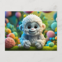 Um bebê lindo Yeti feito de fio