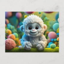 Um bebê lindo Yeti feito de fio