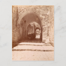 Cartão Postal Um beco de pedra calcária em Jerusalém