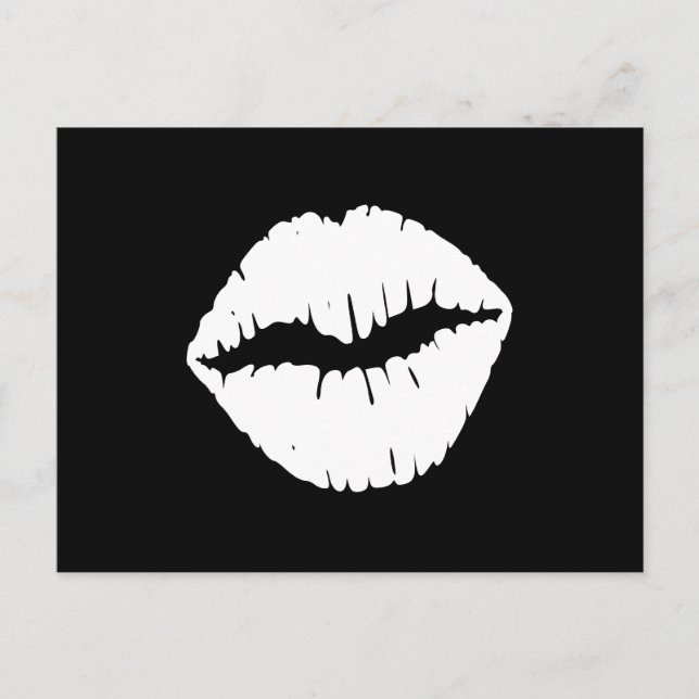 Cartão Postal Um Beijo a Preto e Branco (Frente)