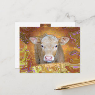 Cartão Postal Um bezerro giro e fofo com olhos grandes