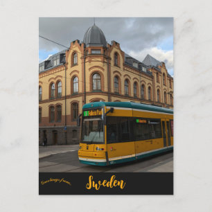 Cartão Postal Um bonde em Norrköping Suécia