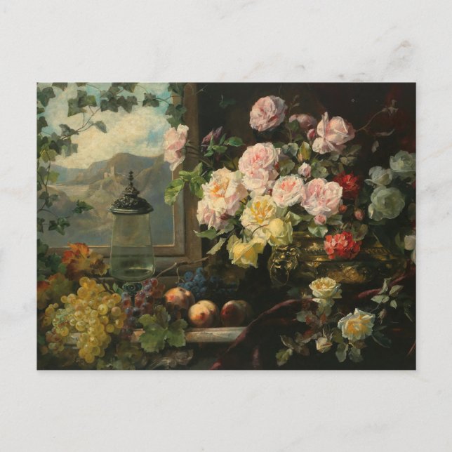 Cartão Postal Um Buquê Rico de Flores | Franz Xaver Birkinger (Frente)