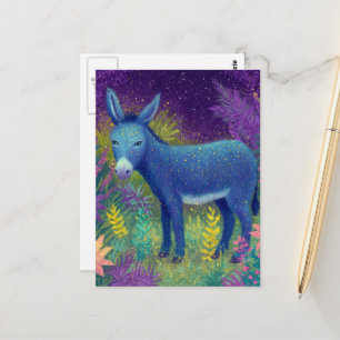 Cartão Postal Um burro nas flores