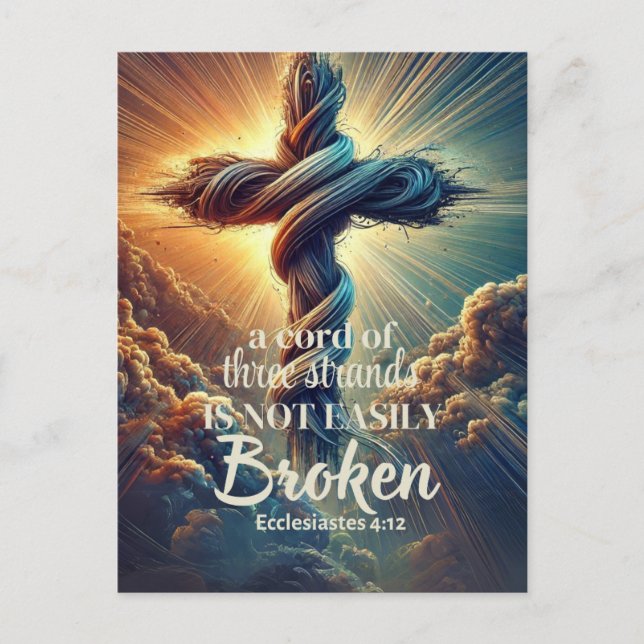 Cartão Postal "Um cabo de três fios" Eclesiastes 4:12 (Frente)