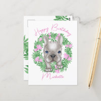 Um cachorrinho francês. Feliz aniversário