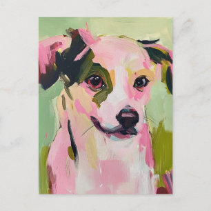 Cartão Postal Um Cachorro Gelado Duas Cores Oculares Diferentes