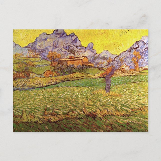 Cartão Postal Um campo nas montanhas, Vincent van Gogh (Frente)