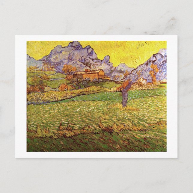 Cartão Postal Um campo nas montanhas, Vincent van Gogh (Frente)
