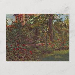 Cartão Postal Um canto no jardim de Bellevue por Manet