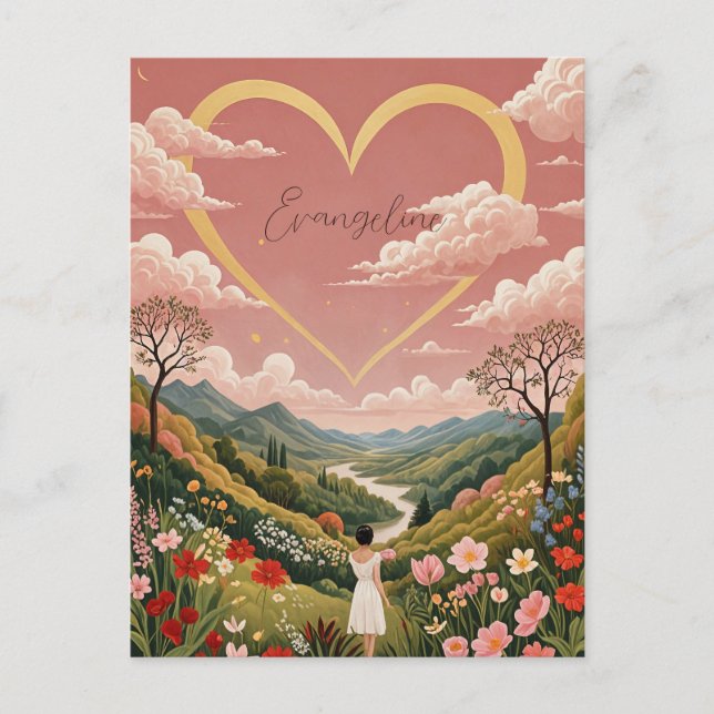 Cartão Postal Um Caríssimo Gaze da Garota Personalizado (Frente)