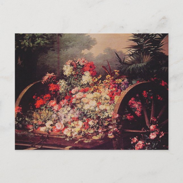 Cartão Postal Um Carrinho de Flores (Frente)