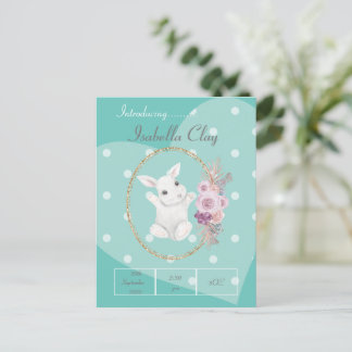 CARTÃO POSTAL UM CARTÃO-POSTAL PERSONALIZADO DE ANÚNCIO DE NASCI