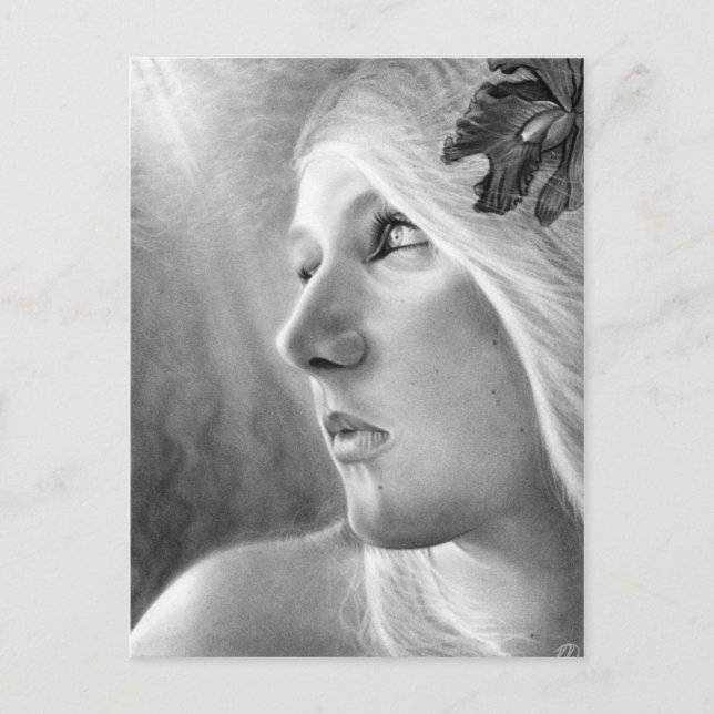 Cartão Postal Um Cartão-Postal Sereia Subatual Escuro (Frente)