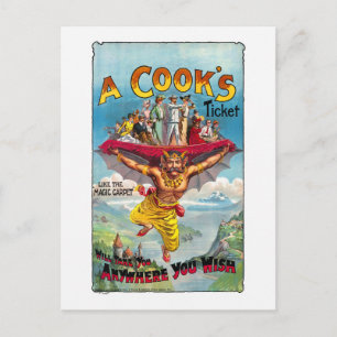 Cartão Postal Um Cartaz Vintage de Bilhete de Culinária