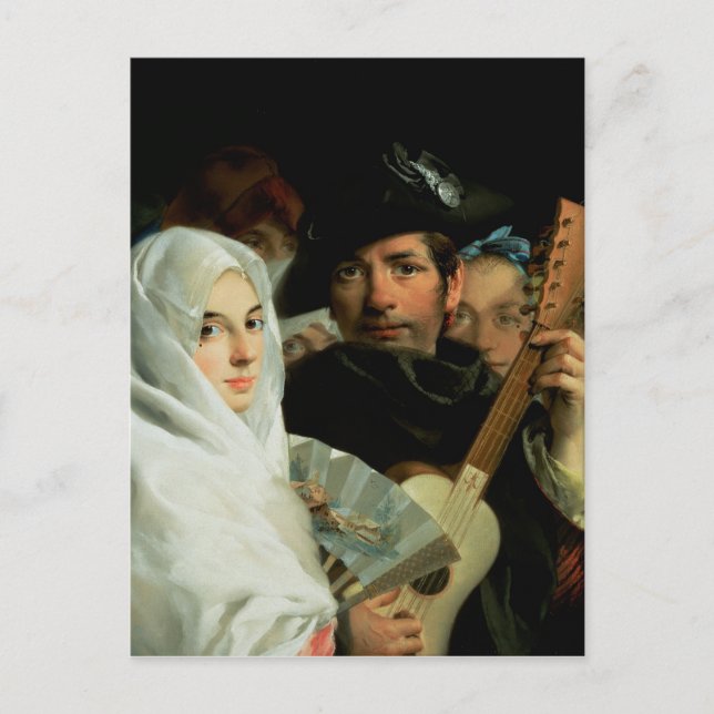 Cartão Postal Um Casal Elegante de Madrid, c.1770 (Frente)