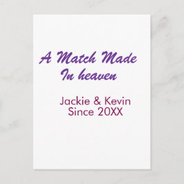 Cartão Postal Um casamento feito no céu roxo malva desde ano nom