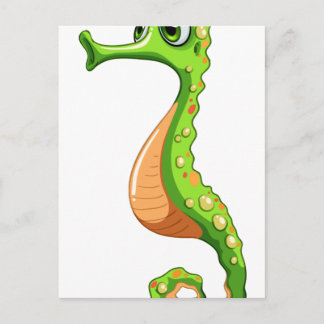 Cartão Postal Um cavalo marinho verde