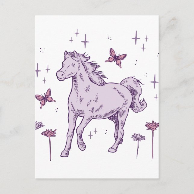 Cartão Postal Um cavalo roxo (Frente)