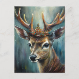 Cartão Postal Um cervo fofo com uma coroa