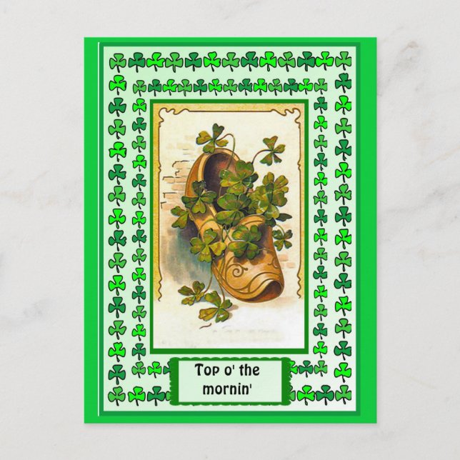 Cartão Postal Um cheio calçado de camarões (Frente)