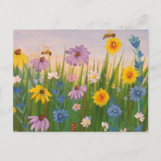 Cartão Postal Um cheio de campo de flores silvestres