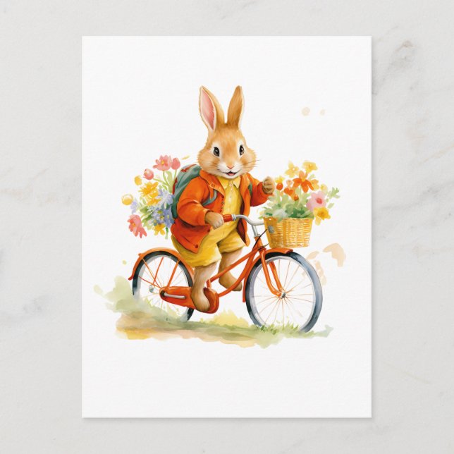 Cartão Postal UM COELHO DOCE COM Cartão-Postal DE Arte BIKE (Frente)