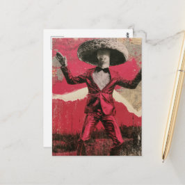 Cartão Postal Um cogumelo bobo dançante retrô