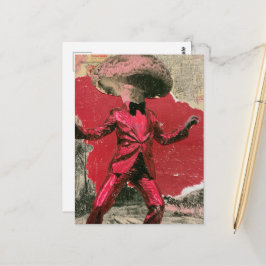 Cartão Postal Um cogumelo dançante retrô bonito