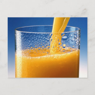 Cartão Postal Um Copo de Sumo Laranja