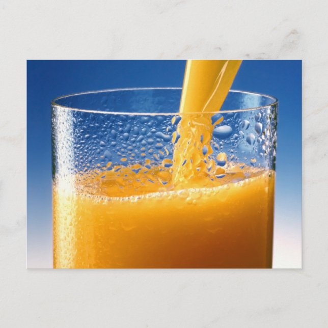 Cartão Postal Um Copo de Sumo Laranja (Frente)