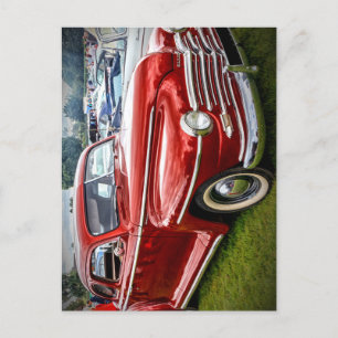 Cartão Postal Um Coupe Deluxe Especial de Plymouth vermelho