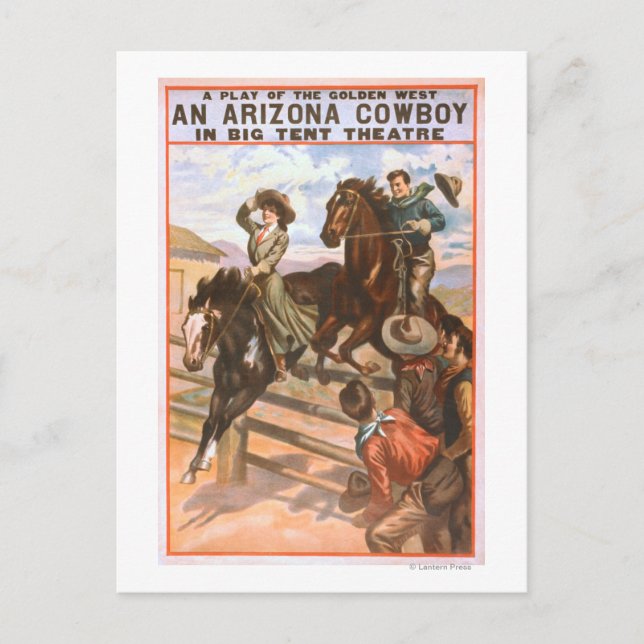 Cartão Postal Um cowboy Arizona no Big Tent Theater (Frente)