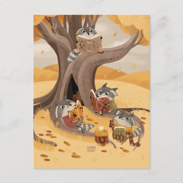 Cartão Postal Um curandeiro de livros antigos por Alexandra Dika (Frente)