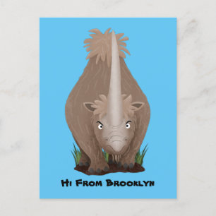 Cartão Postal Um desenho animado de Rinoceronte elasmotherium