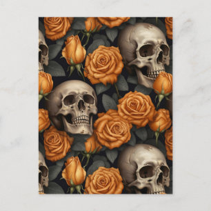 Cartão Postal Um desenho da série A Skull and Roses 11