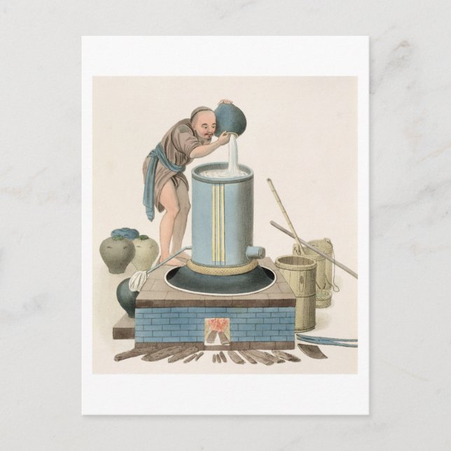 Cartão Postal Um destilador, prato 24 de "A fantasia da China", (Frente)