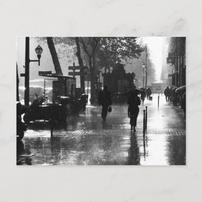 Cartão Postal Um dia chuvoso em Paris (Frente)