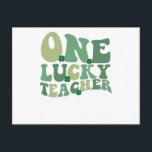 Cartão Postal Um Dia de São Patrício De Professores Sortudos, Re<br><div class="desc">Um Dia de São Patrício De Professores Sortudos,  Retro Groovy</div>