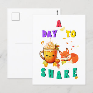 Cartão Postal Um Dia Para Compartilhar Ginkgo Carvalho Botânica 