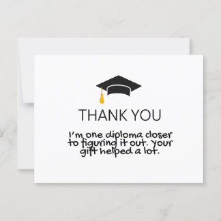 Cartão Postal "Um Diploma Mais Perto" Agradecimento Divertido de